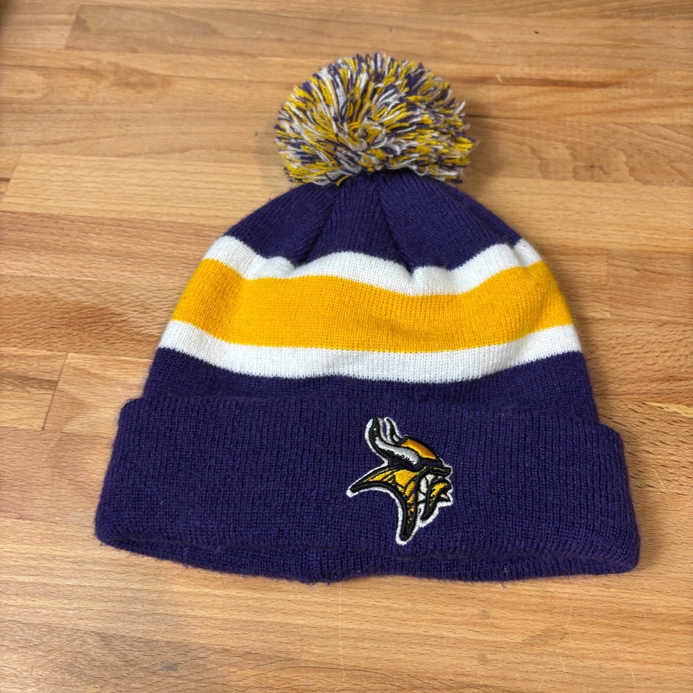 Minnesota Vikings Beanie Winter Hat Kids Purple Gold NFL Football‎